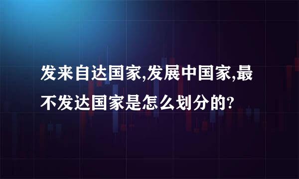 发来自达国家,发展中国家,最不发达国家是怎么划分的?