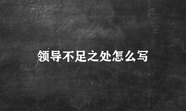 领导不足之处怎么写