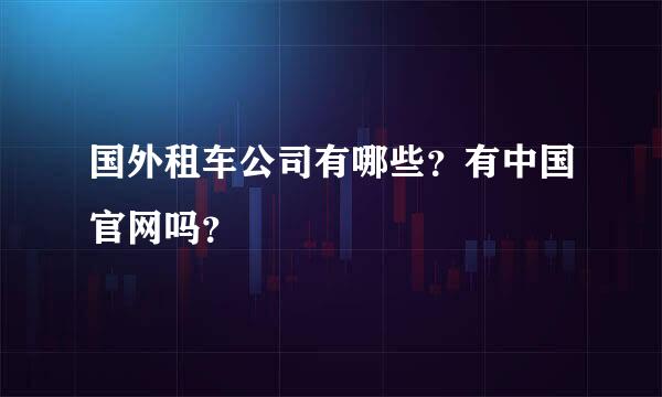 国外租车公司有哪些？有中国官网吗？