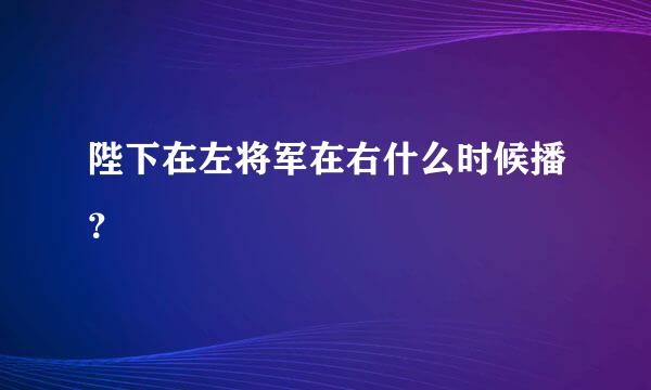 陛下在左将军在右什么时候播？