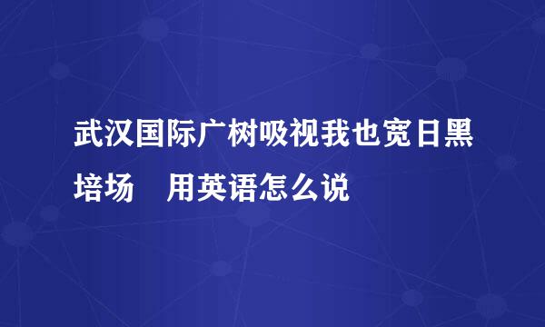 武汉国际广树吸视我也宽日黑培场 用英语怎么说