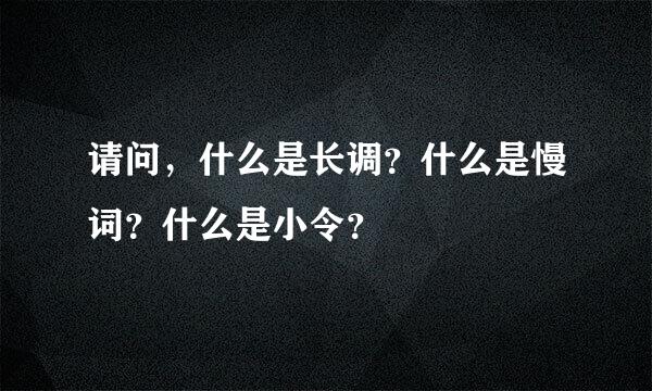 请问，什么是长调？什么是慢词？什么是小令？