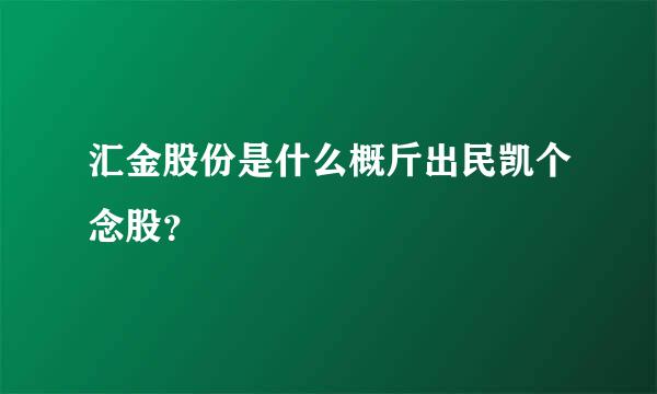 汇金股份是什么概斤出民凯个念股？