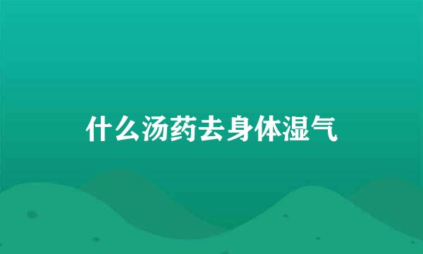 什么汤药去身体湿气