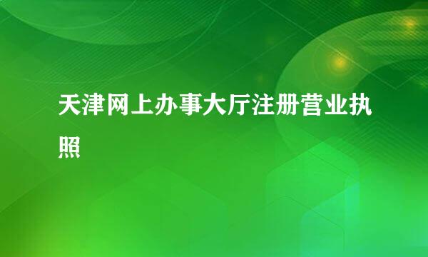 天津网上办事大厅注册营业执照