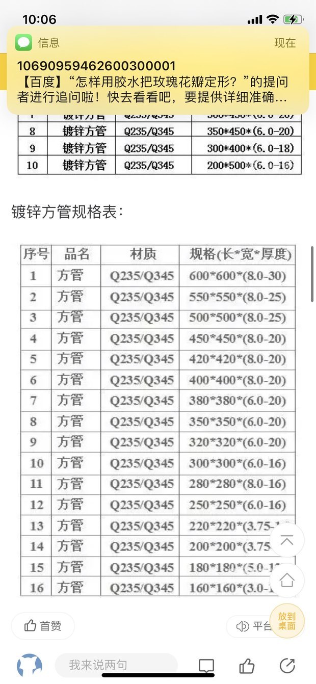 方管规格尺寸有哪些 方管规格表大全