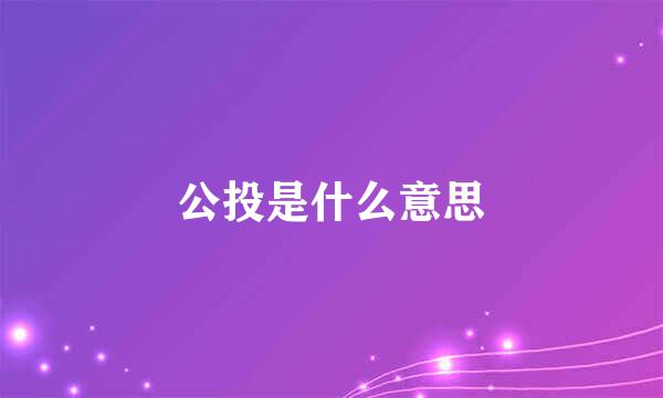 公投是什么意思