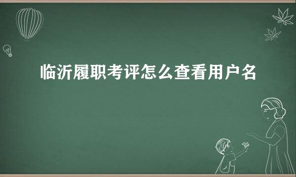 临沂履职考评怎么查看用户名