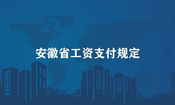 安徽省工资支付规定