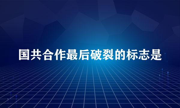 国共合作最后破裂的标志是