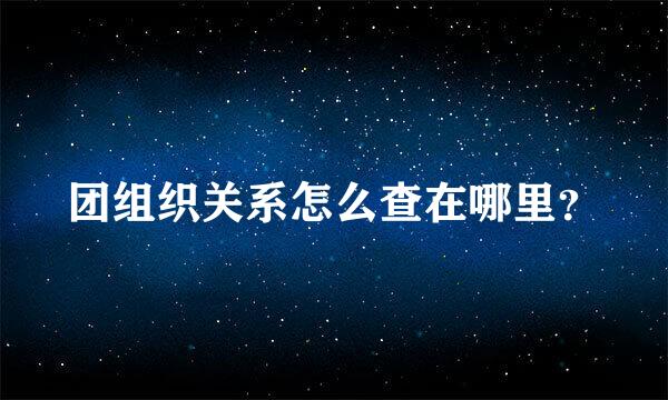 团组织关系怎么查在哪里？