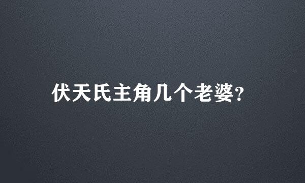 伏天氏主角几个老婆？