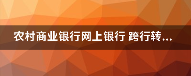 农村商业银行网上银行