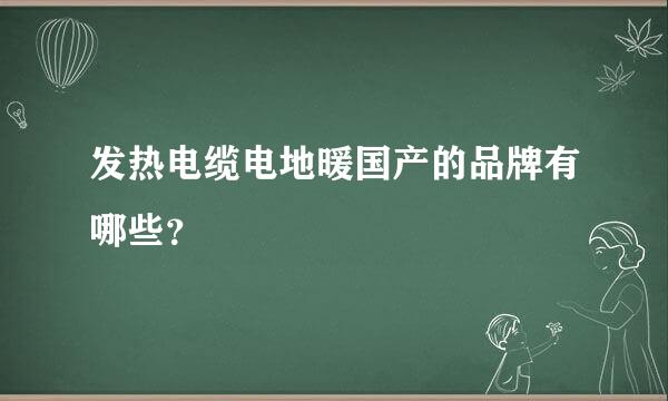 发热电缆电地暖国产的品牌有哪些？