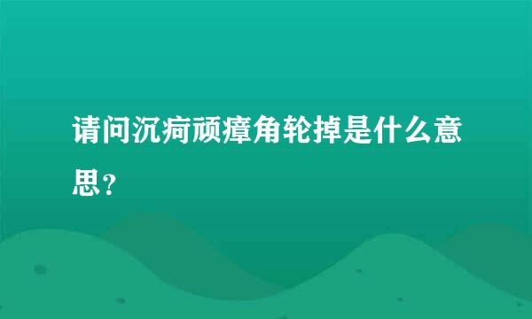 请问沉疴顽瘴角轮掉是什么意思？