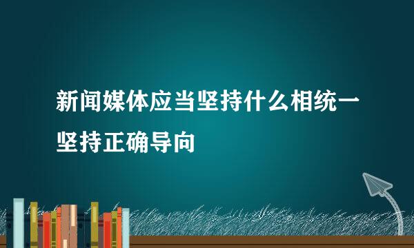 新闻媒体应当坚持什么相统一坚持正确导向