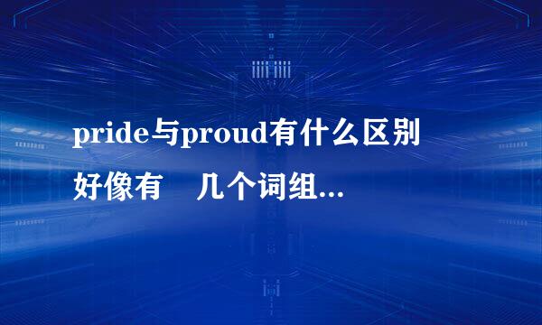 pride与proud有什么区别 好像有 几个词组 希望知道的好心人说下 做好给个例子