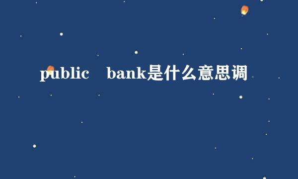 public bank是什么意思调