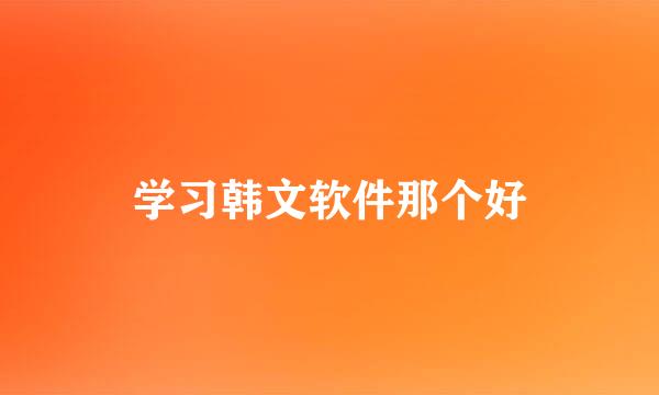 学习韩文软件那个好