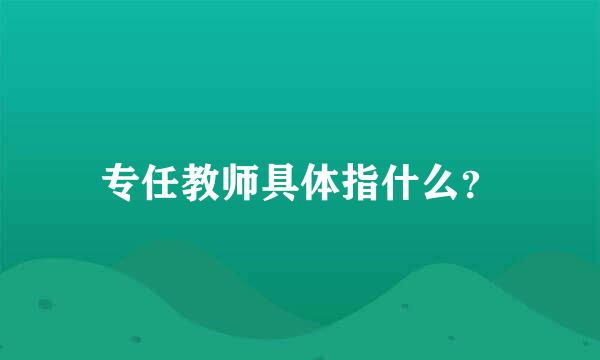 专任教师具体指什么？