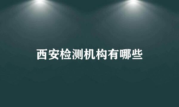 西安检测机构有哪些