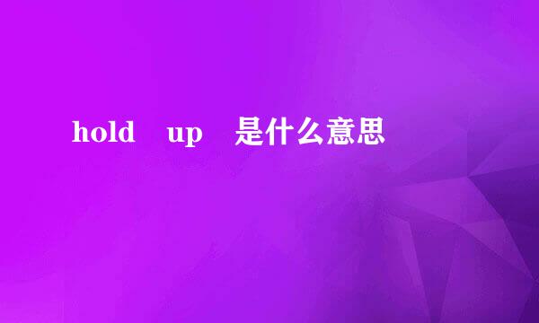 hold up 是什么意思