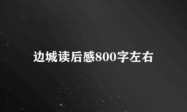 边城读后感800字左右