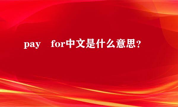 pay for中文是什么意思？