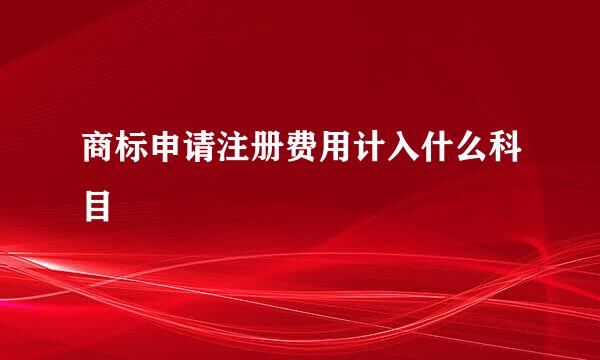 商标申请注册费用计入什么科目