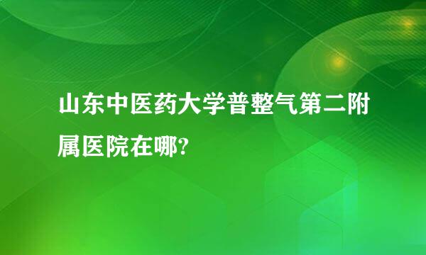 山东中医药大学普整气第二附属医院在哪?