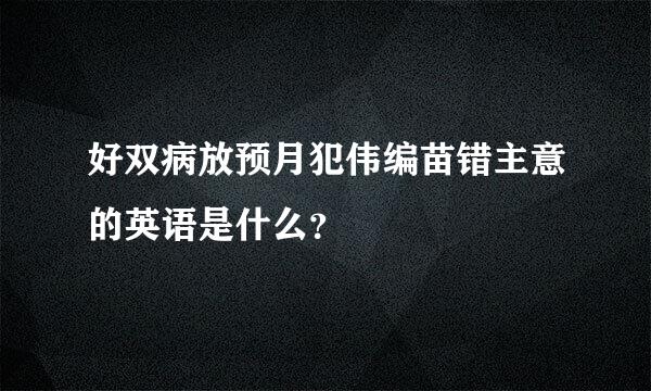 好双病放预月犯伟编苗错主意的英语是什么？