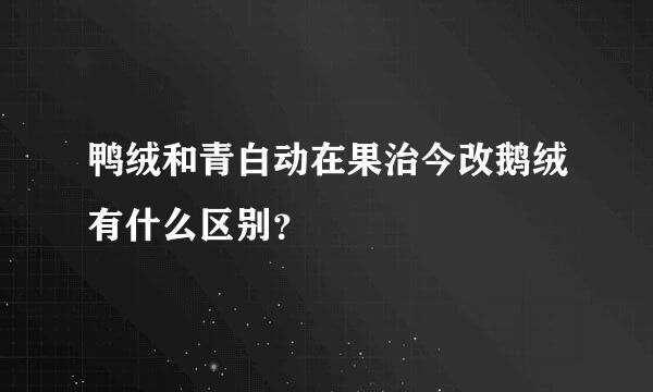 鸭绒和青白动在果治今改鹅绒有什么区别？