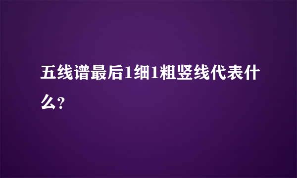 五线谱最后1细1粗竖线代表什么？