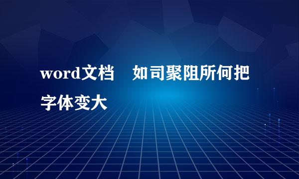 word文档 如司聚阻所何把字体变大