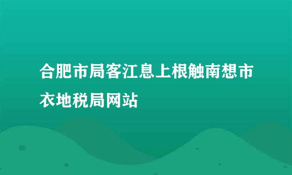 合肥市局客江息上根触南想市衣地税局网站