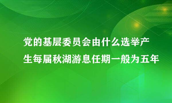 党的基层委员会由什么选举产生每届秋湖游息任期一般为五年