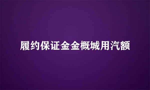 履约保证金金概城用汽额