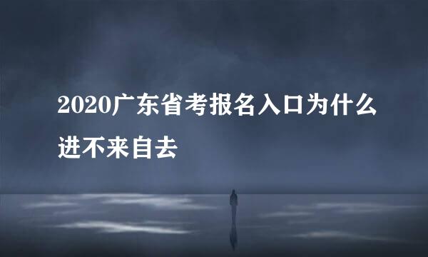 2020广东省考报名入口为什么进不来自去