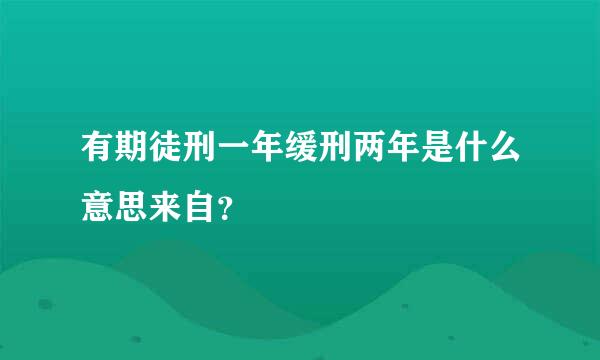 有期徒刑一年缓刑两年是什么意思来自？