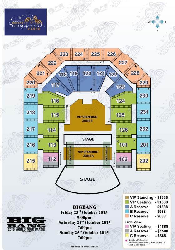 bigbang澳门金光综艺馆门票位置？
