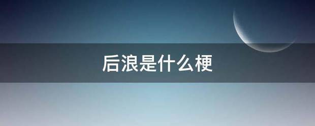 后浪是什么梗