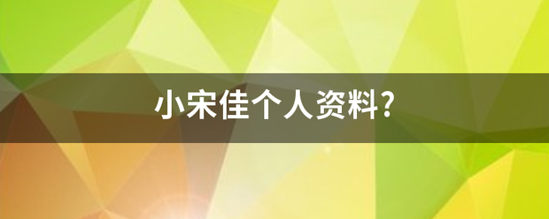 小宋佳个来自人资料?