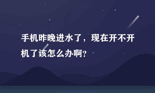 手机昨晚进水了，现在开不开机了该怎么办啊？