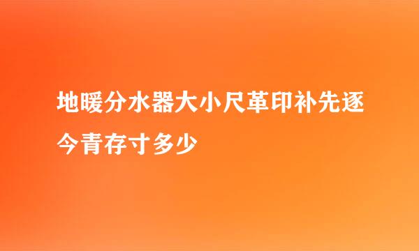 地暖分水器大小尺革印补先逐今青存寸多少