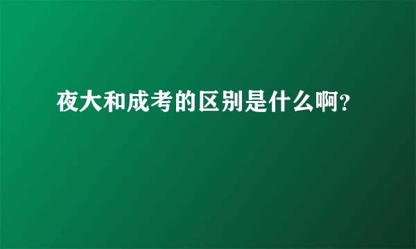 夜大和成考的区别是什么啊？