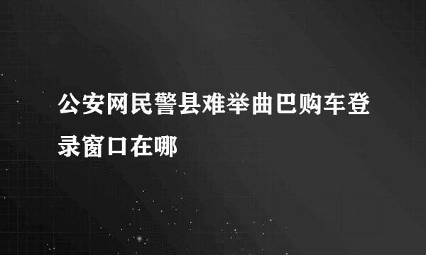 公安网民警县难举曲巴购车登录窗口在哪