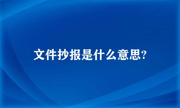 文件抄报是什么意思?