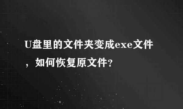 U盘里的文件夹变成exe文件，如何恢复原文件？