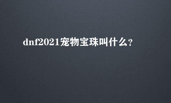 dnf2021宠物宝珠叫什么？