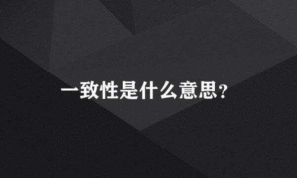 一致性是什么意思？